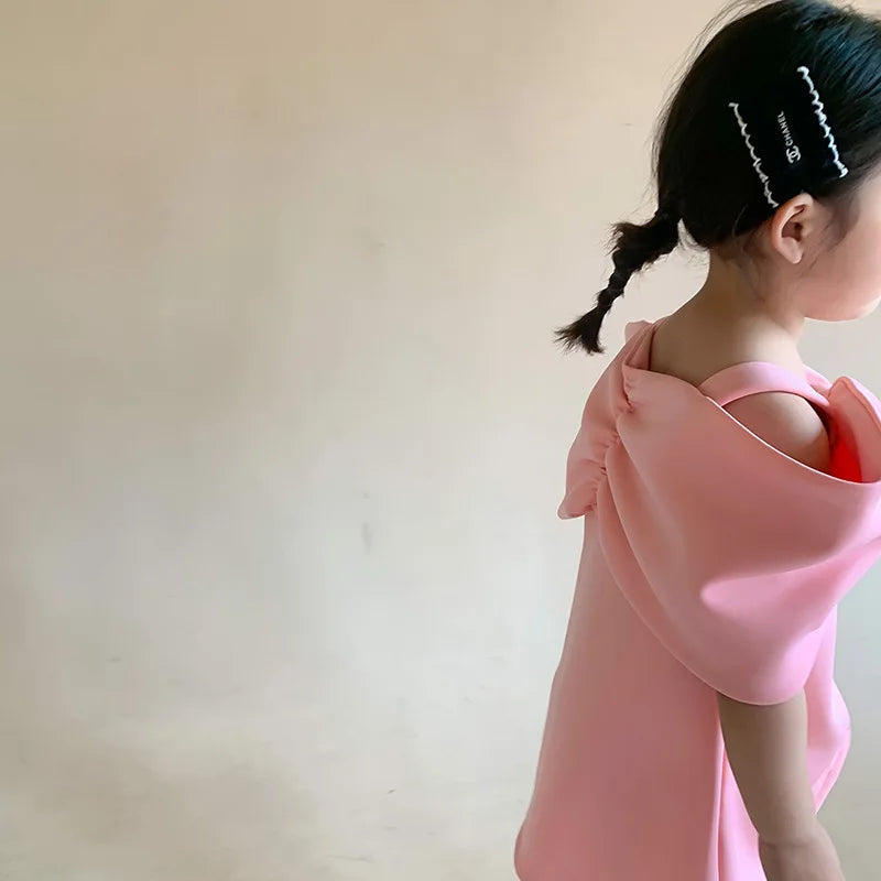 Summer Dresses For Girls Children Clothing Bow Suspender Dress 2021 Summer New Girls Air Cotton Princess Dress Children 1-7Y