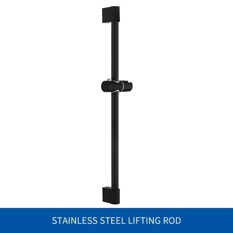 Adjustable 3 Function Black Shower Riser Slide Bar with Hand Held Shower & Hose Wall Mount Shower Sliding Bar Set