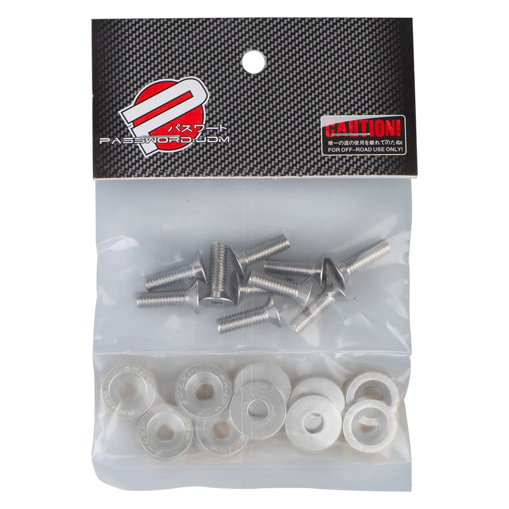 Universal 10PCS M6 Car Styling Modification JDM Sticker Stickers Password Fender Washer License Plate Bolts Auto Accessories
