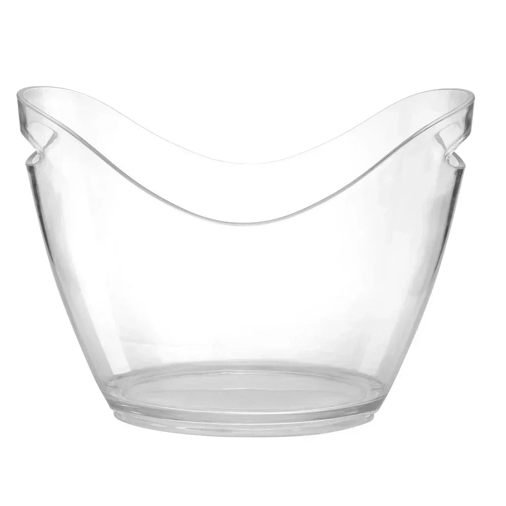 New 4L/8L Clear Plastic Ice Cube Storage Bucket or Champagne Bottles Ice Cooler Bar Decor for Home Kitchen Bar Cafe Use