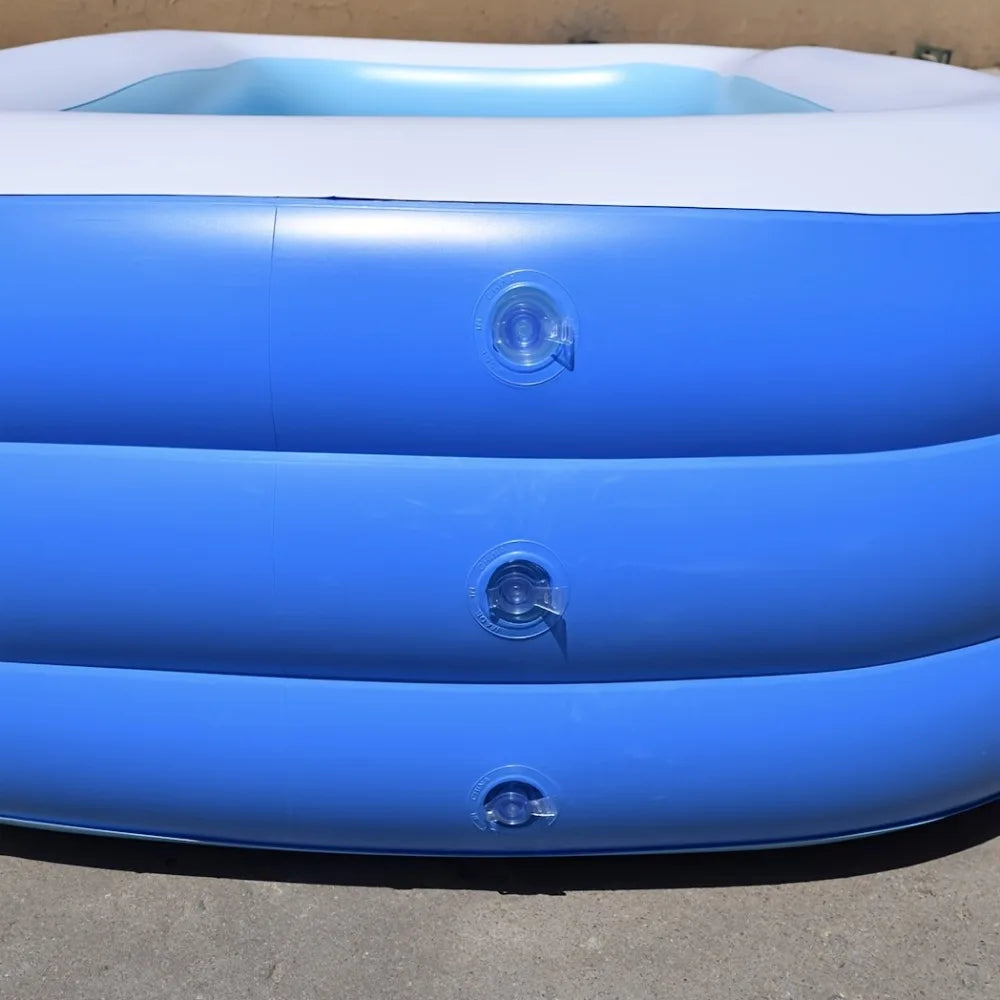 Home Use Rectangular Inflatable Pool Made of Durable PVC Ideal for Family Gatherings Summer Parties and Backyard Leisure Time