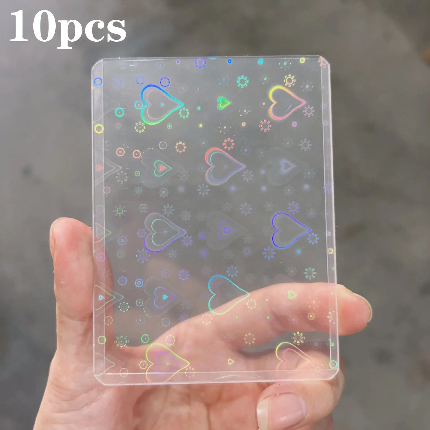 10pcs Flash Hard Plastic Card Sleeves Single Face Laser Trading Protectors Holder For Pokemon Game Baseball Football Sport Photo
