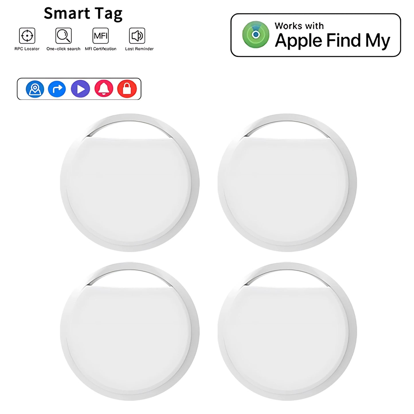 Smart Bluetooth Mini GPS Tracker Work With Find My APP ITag Anti Lost Reminder Device MFI Rated Locator Car Key Pet Kids Finder