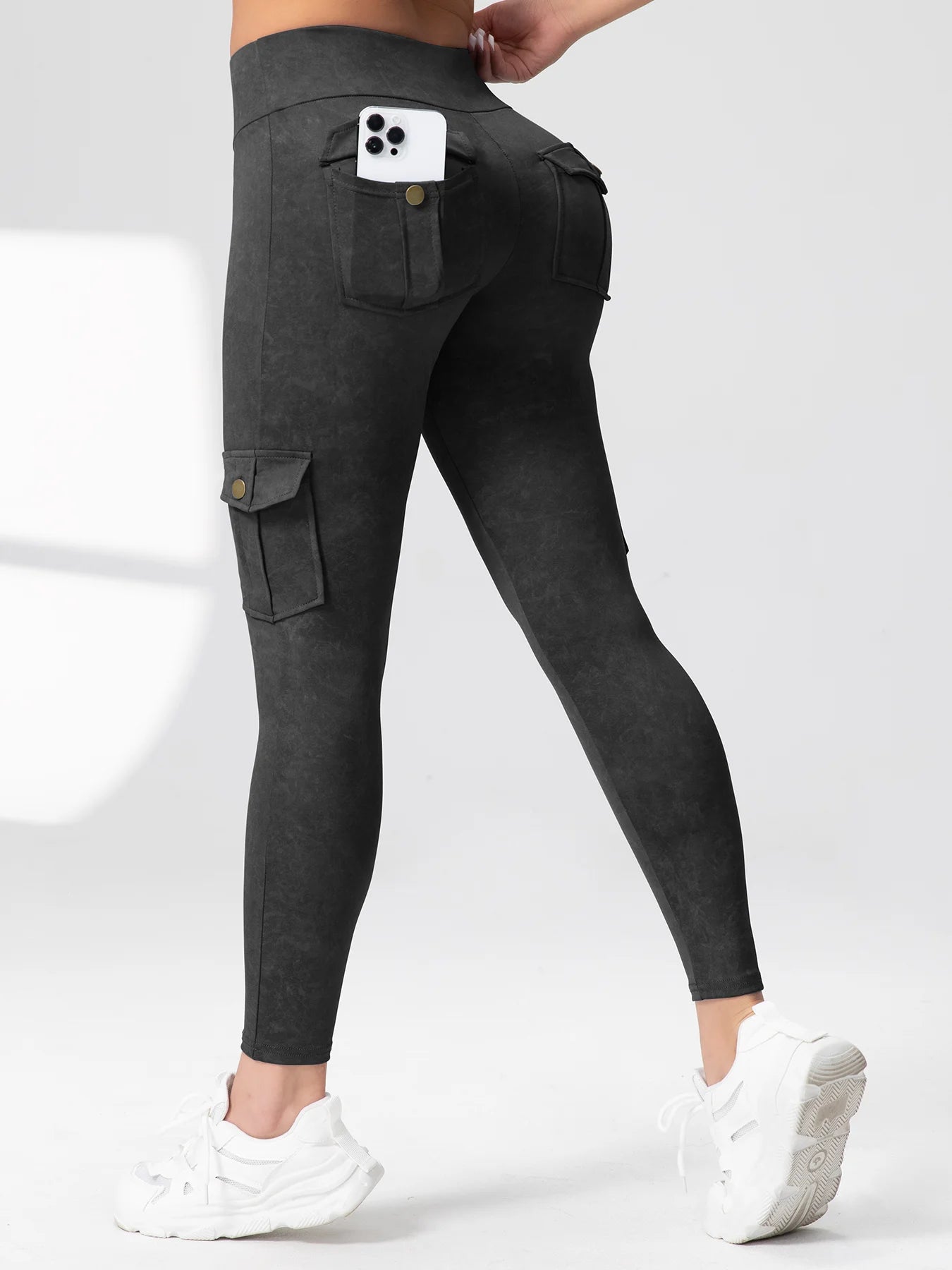 Pockets Gym Leggings Women High Waist Fashion Fitness Pants Skinny Stretch Outdoors Comfortable Sport Leggings