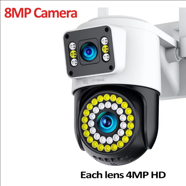Smart Home WiFi Camera 6K Three Screen Security Camera Outdoor Security Protection Auto Tracking Camara 4K Yoosee CCTV Camera