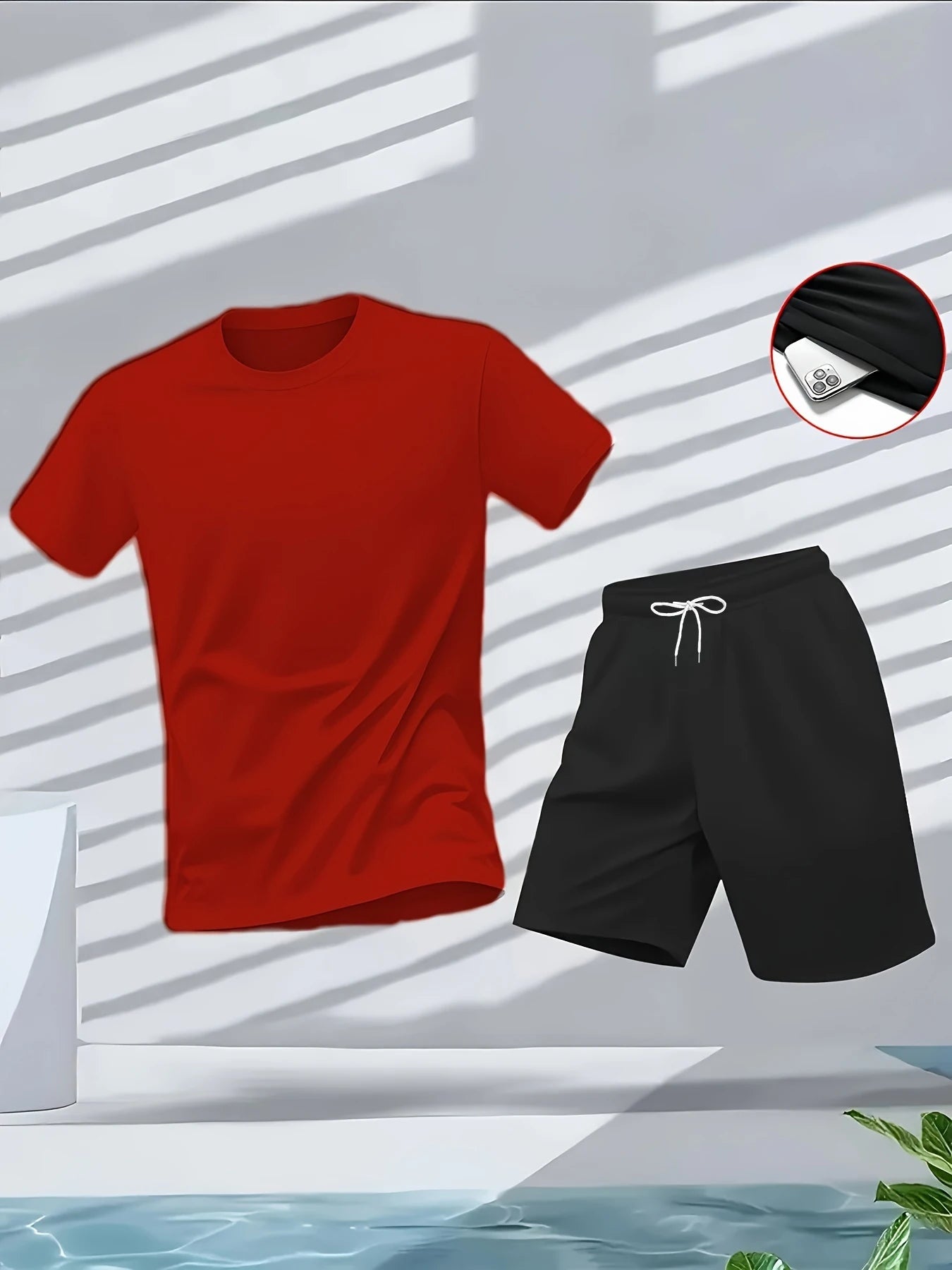 Men's Suit 2pcs Set Fashion Leisure Comfortable Set Men Including T-shirts Shorts Suitable Sports Fitness Activities Summer