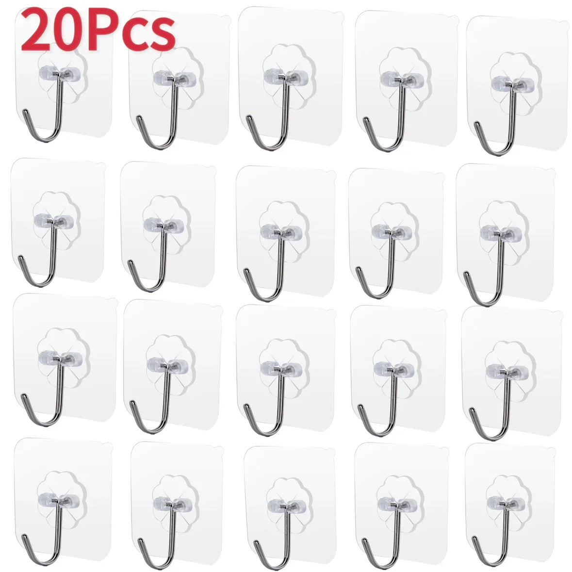 Transparent Self Adhesive Wall Hooks Heavy Duty Multi-Purpose Wall Hook Key Holder Towel Holder For Bathroom Kitchen Accessories
