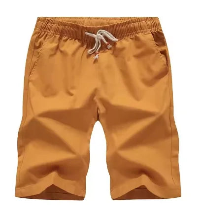 2025 NEW Cotton shorts for men in summer, thin fit, slim fit, casual, sporty, five inch mid length, youth elastic band shorts