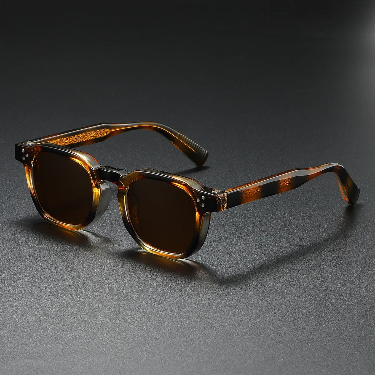 New Polarized Sunglasses Unisex Metal Core CP Square Sun Glasses Rivets Women Shades Driving Glasses