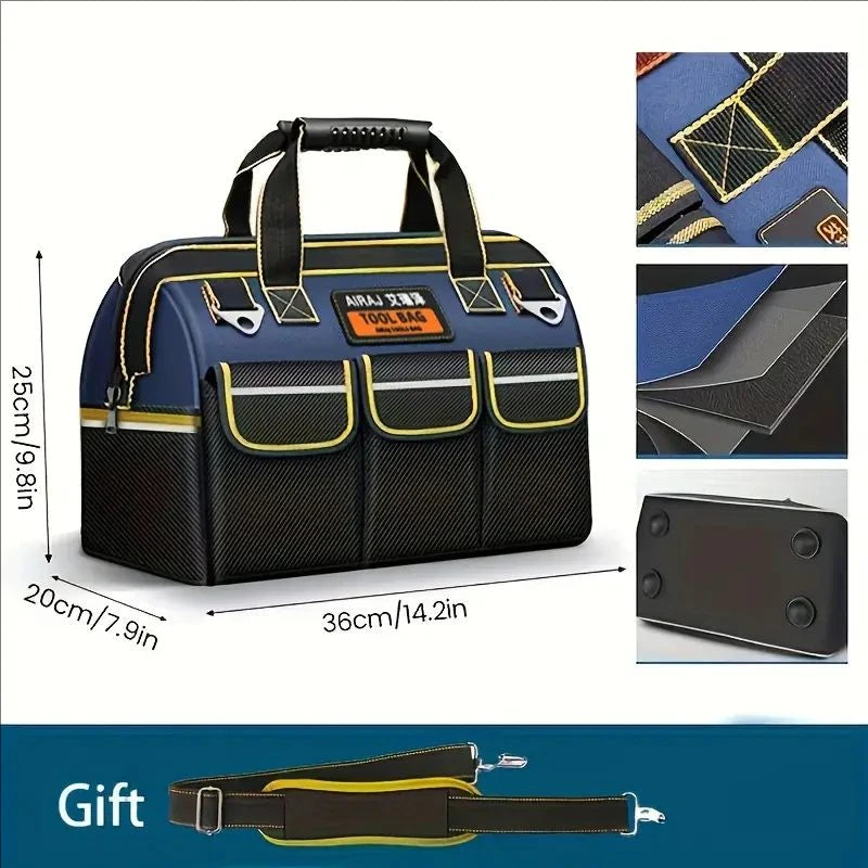 AIRAJ Tool Bag Electrician Instrumentation Work Bag Organizer Wrench Set Storage Tool Bags Professional Heavy Duty Tool Bag Belt