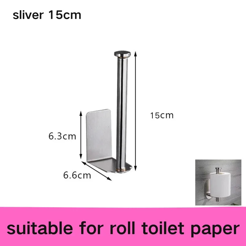 Adhesive Paper Towel Holder For Kitchen Napkin Rack Toilet Paper Holder Tissue Dispenser Cabinet Storage Bathroom Accessories