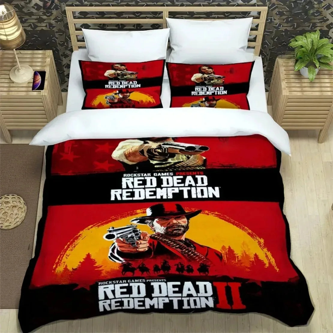Red Dead Redemption 2 Bedding Sets exquisite supplies set print duvet cover bed comforter set bedding set luxury birthday gift