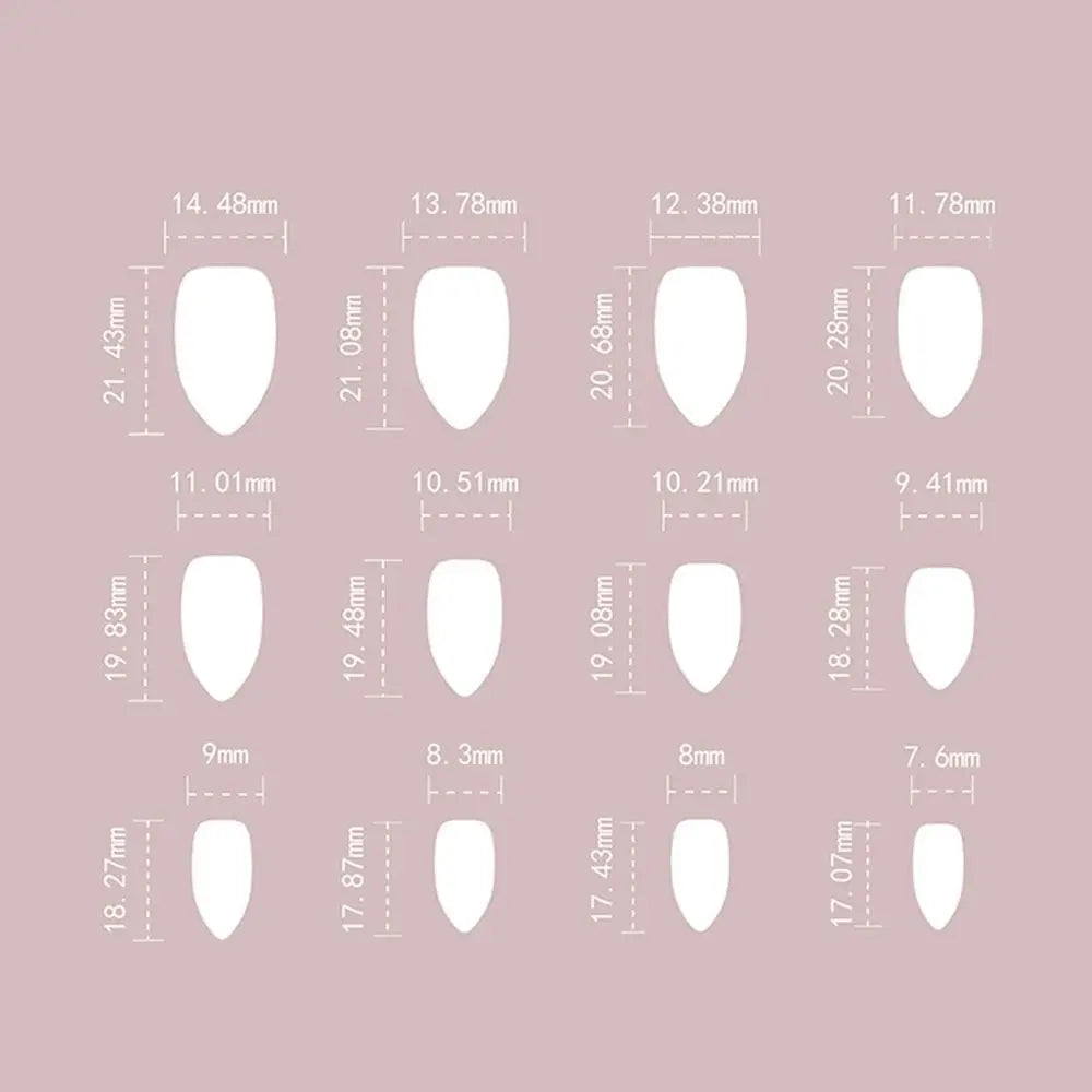 24pcs Long Almond False Nails French Pearl Love Heart Bow Press on Nails Fake Nails DIY Manicure Detachable Nail Tips