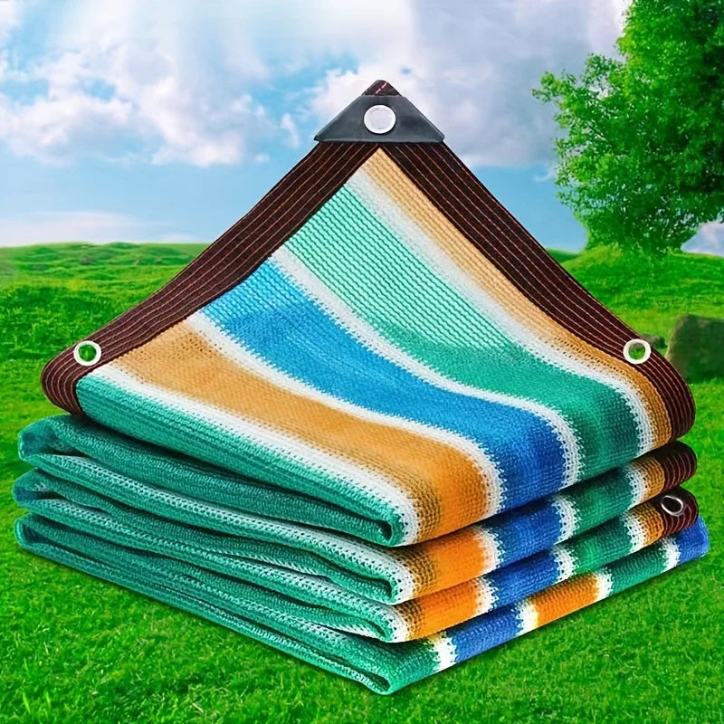 1pc Sun Shade Net - 1pc High-Density Breathable Mesh for Patio/Garden/Carport, Cooling Canopy Stripes All Weather Durability 