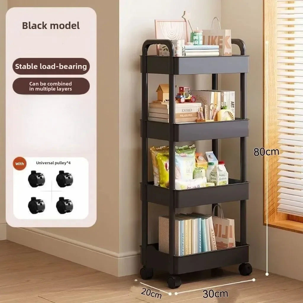 2026 New Multifunctional Storage Cart Open Shelves Book Display Living Room Kitchen Bedroom Home Decor Storage Organizer
