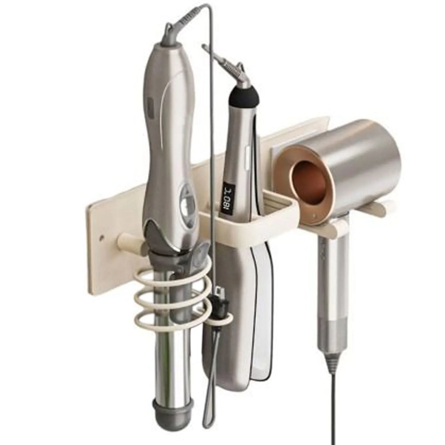 Hair Dryer Stand Electric Hair Dryer Wall Shelf With Cable Organiser Multifunctional Stable Punch-Free Hair Dryer Storage Shelf