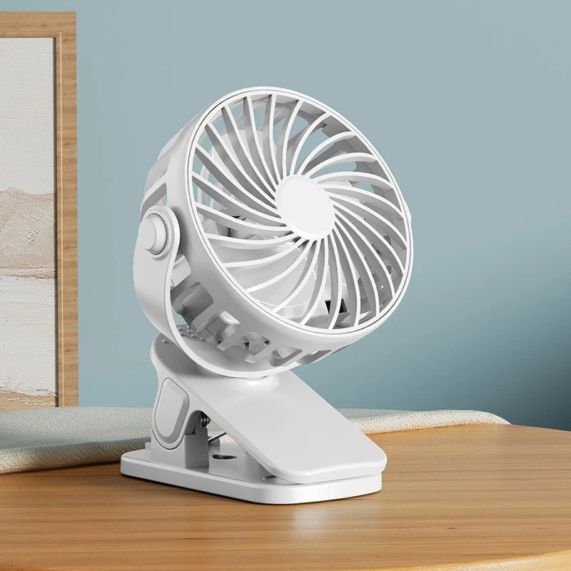 Portable Rechargeable Clip Fan 720° Rotatable Hanging Fan with Night Light Air Cooler for Outdoor Camping Ventilador