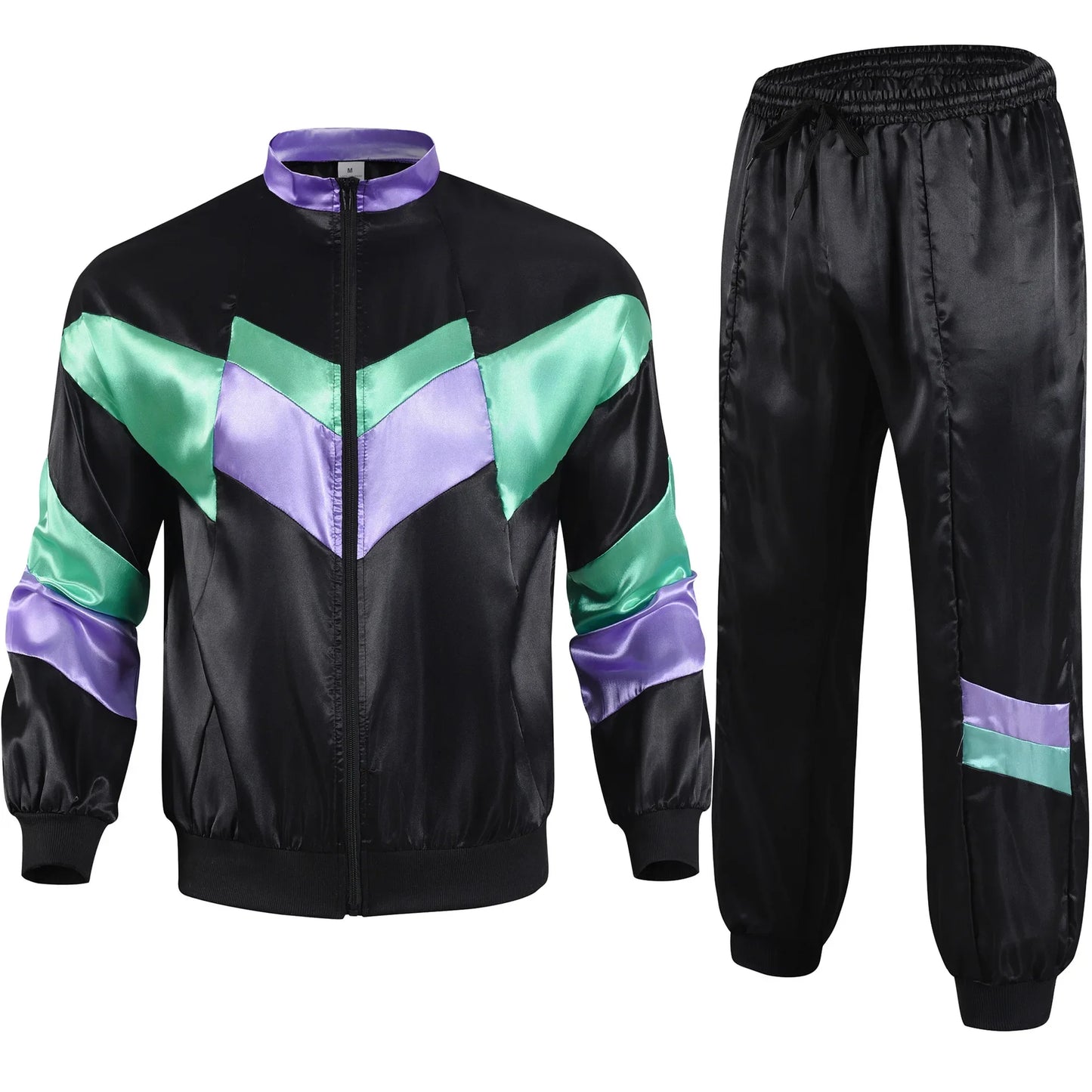 Men's 80s Tracksuit Vintage Hip Hop Windbreaker 80s Disco Tracksuit 90s Shell Suit outfits
