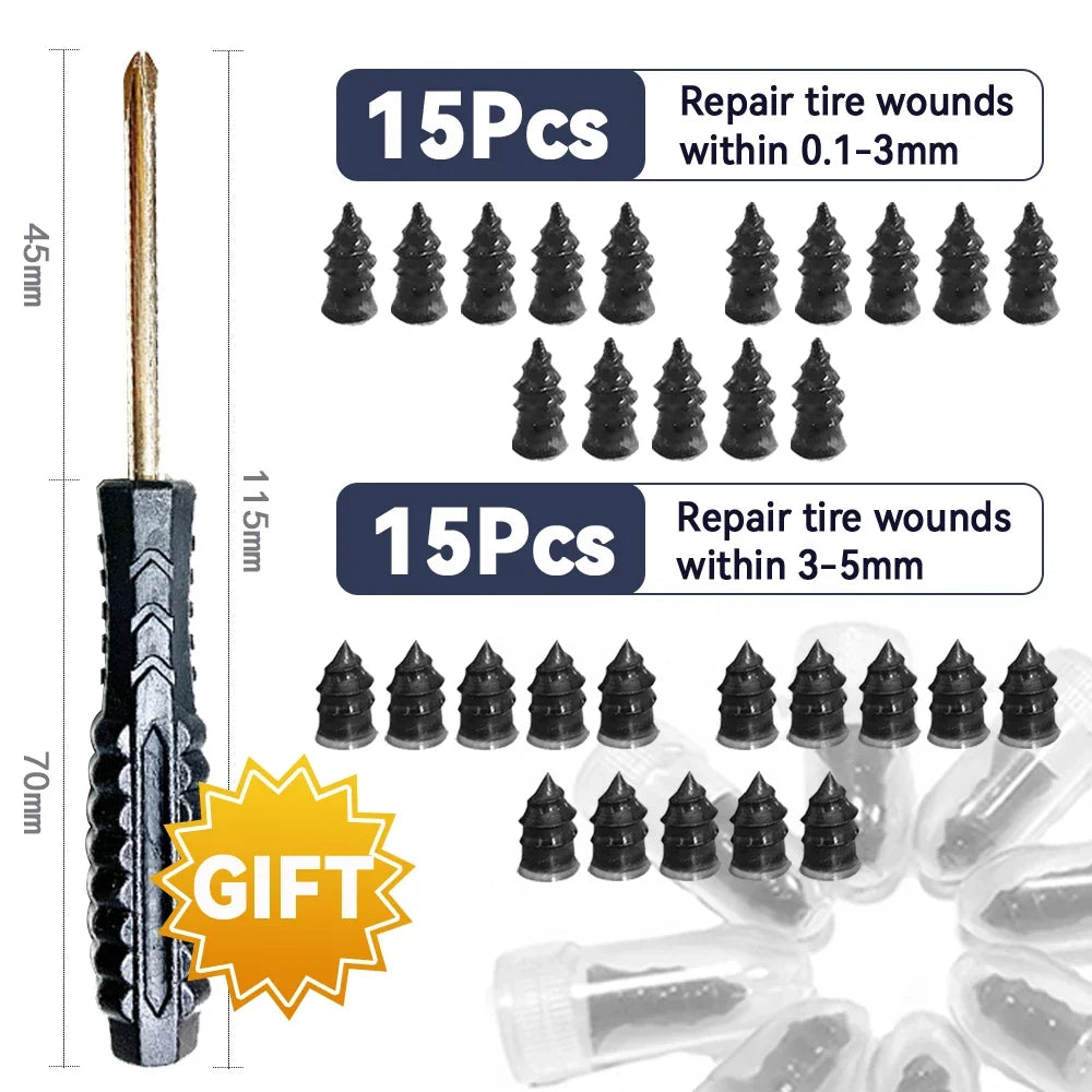 Car Motorcycle Vacuum Tyre Repair Nails 10-60pcs Truck Scooter Bike Tire Puncture Repair Tools Rubber Metal Nails Accessories