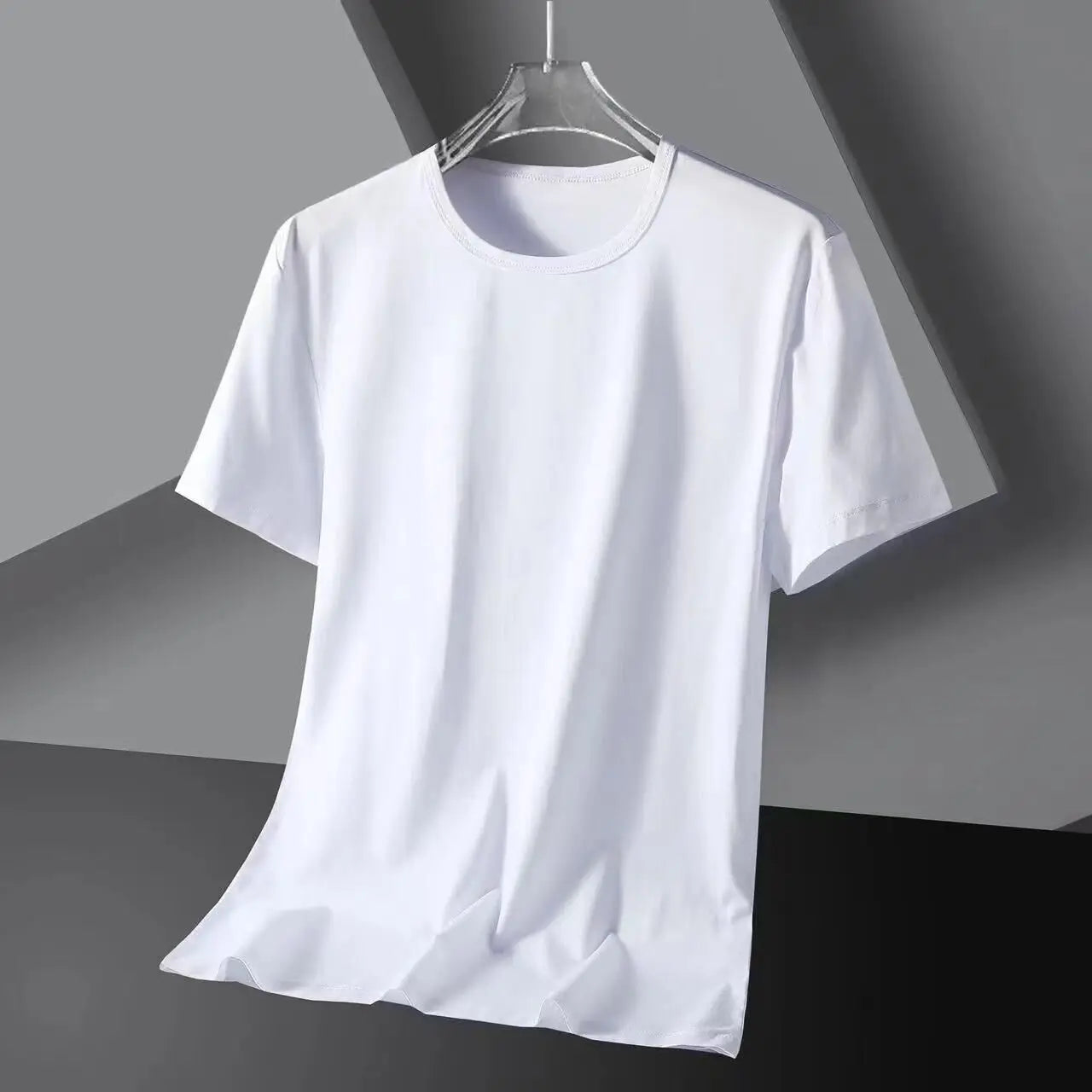 Casual Sportswear Set for Men Summer Short Sleeve Five-Quarter Pants Polyester Fiber Big Size Two-Piece Suit T-Shirt Shorts