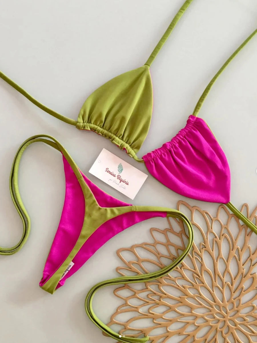 Push Up Bikini 2026 Sexy Women Swimsuit Female Swimwear Micro Bikini Set Bandeau Swimming Suit Beachwear Print Brazilian Biquini