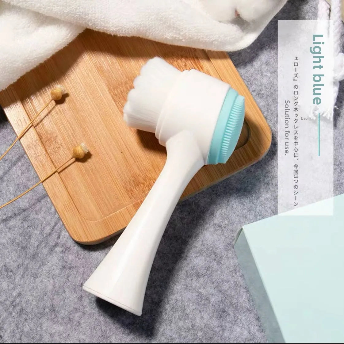 Facial Cleansing Brush–Deep Cleaning,Suppress Fine Lines,Silicone Bristles,Ergonomic Handle,Eco-Friendly,Portable Face Scrubber