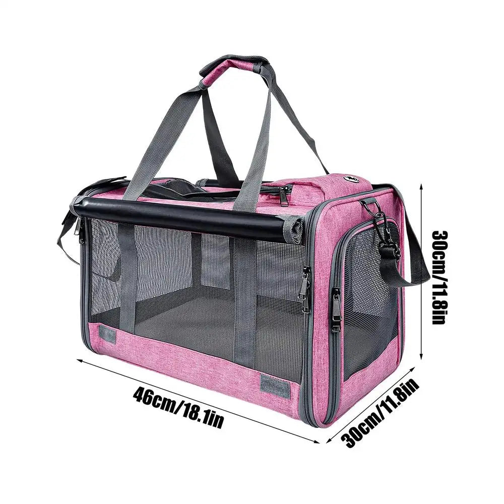 Breathable Pet Cat Travel Carrier, 20lbs Capacity Tote Bag, Outdoor Adventure Portable Container for Car Airplane Camping Vet