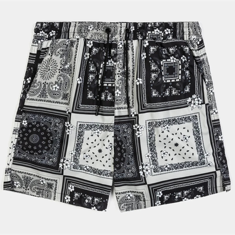 Beach sandal shorts with 3D print, men's casual retro shorts for summer, breathable and quick-drying sports and fitness shorts
