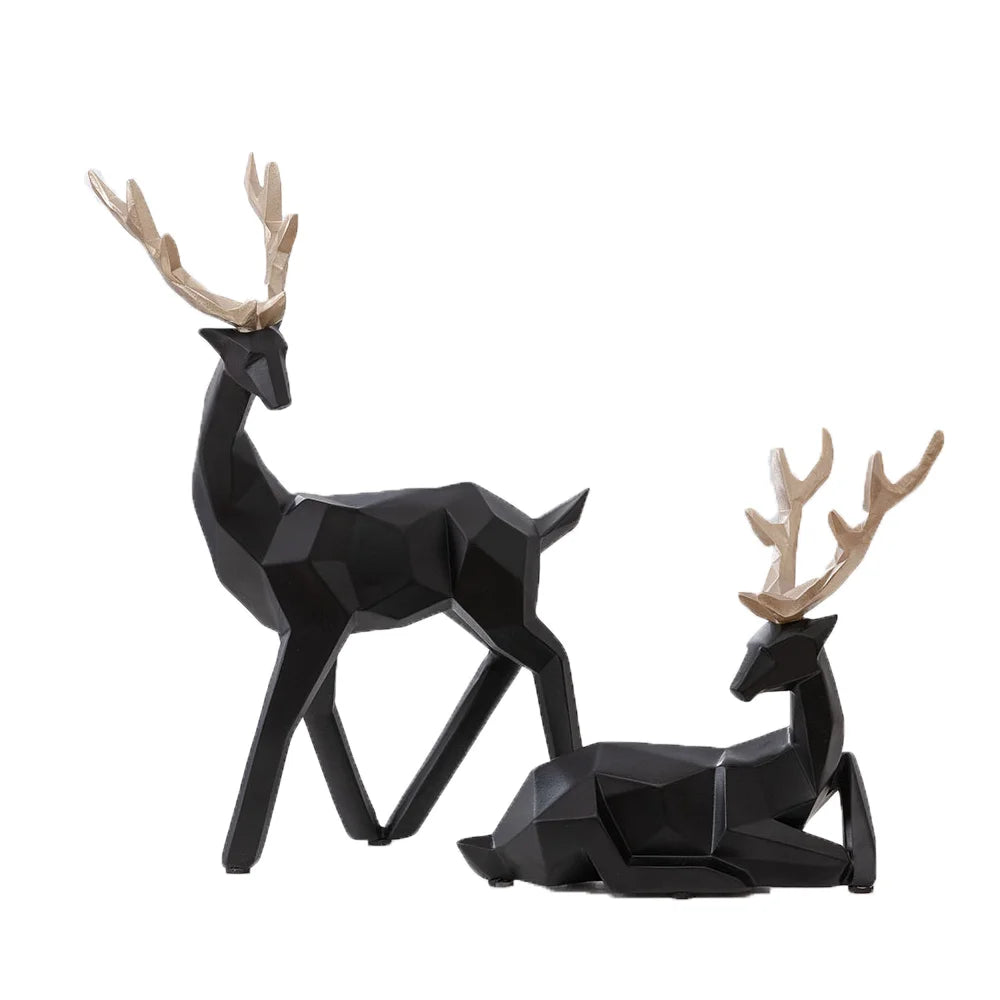 European Style Decorative Items Creative Resin Crafts Decorative Items Geometric Deer Ornaments Gifts Living Room Home