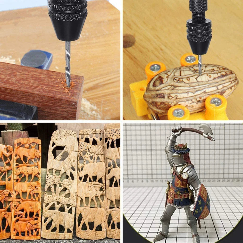 36Pcs Micro Hand Drill Bits Set Pin Vise PCB Mini Drill Twist Drill Punching Rotary Tool For Jewelry Wood Craft DIY Sculpture