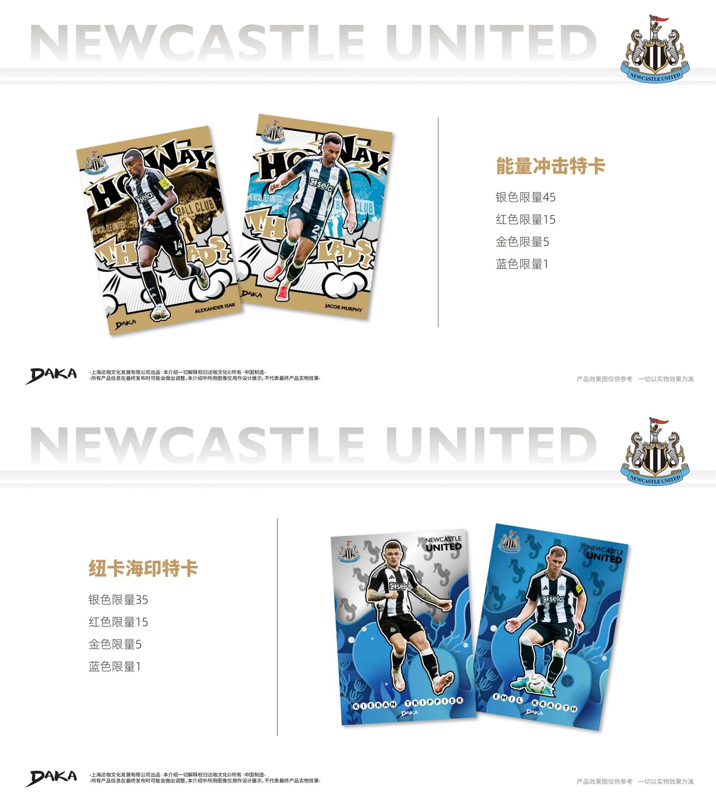 Genuine DAKA 2024-25 Sports Competition Season Isak Autograph Card Newcastle United Official Football Collectible Trading Cards