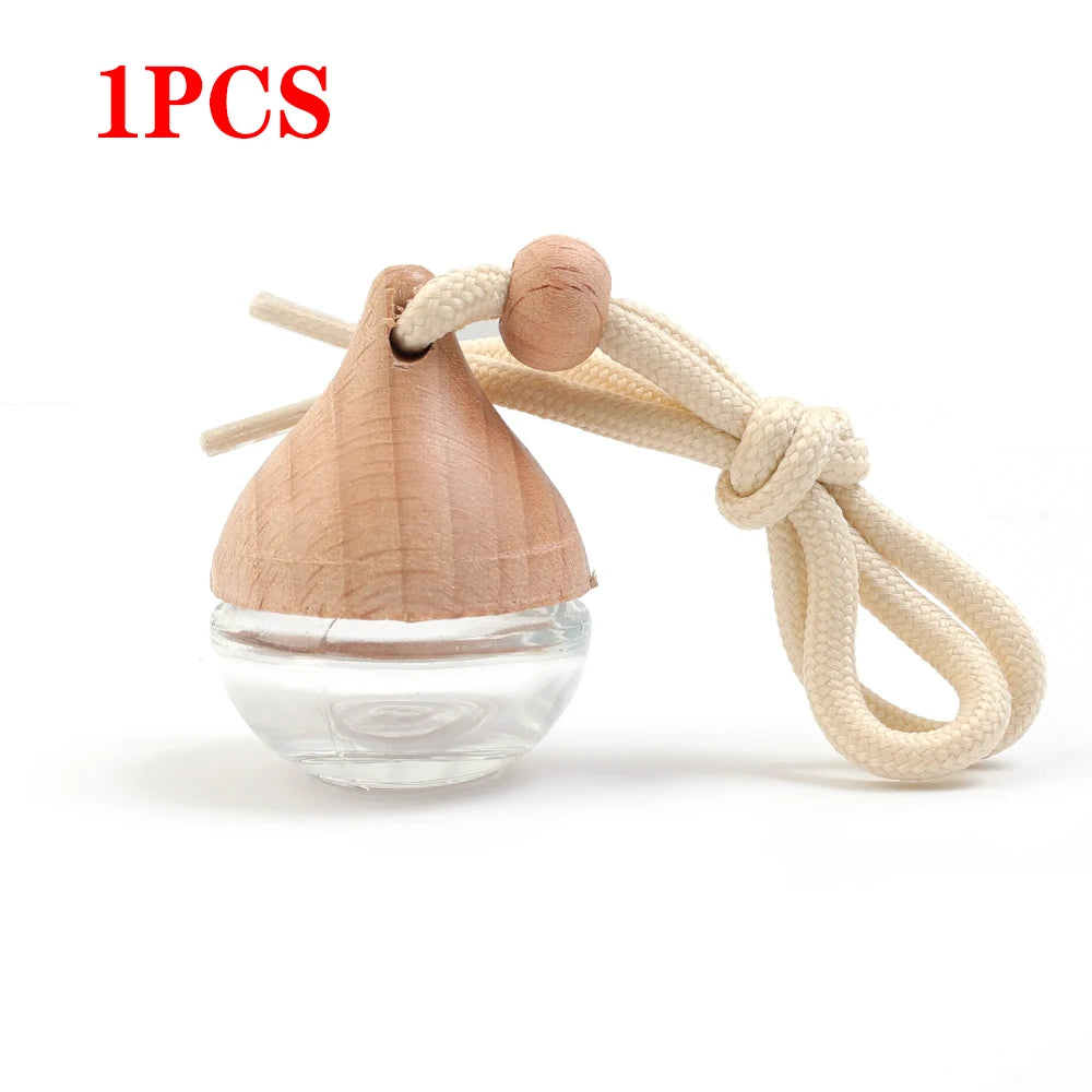 Round Car Perfume Bottle Ornament Aromatherapy Essential Oil Bottle Hanging Auto Air Freshener Car Decoration Interior for Home