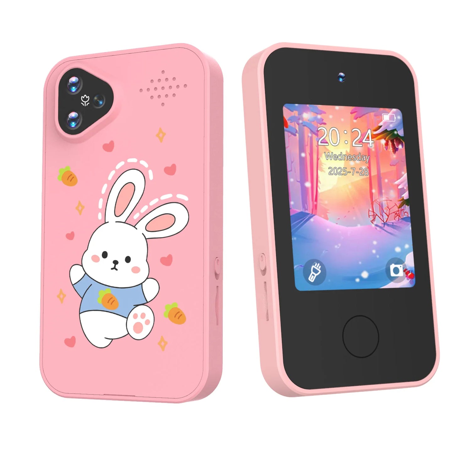 Kids Smart Phone with Dual Camera, 2.8" Touchscreen, 720P IPS Display, Battery, USB-C Charging, 4+ Years Old, prefer gift