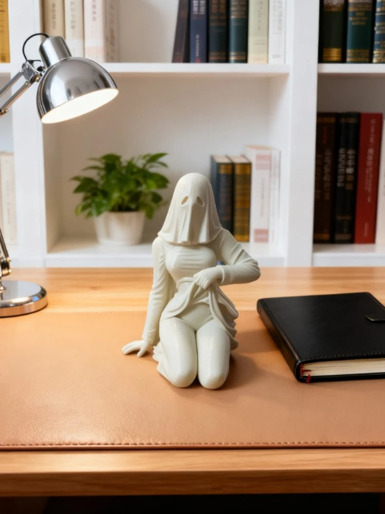 Ghost-shaped home decoration with a little belly, suitable for living room and bedroom, spooky desktop decoration, perfect for h