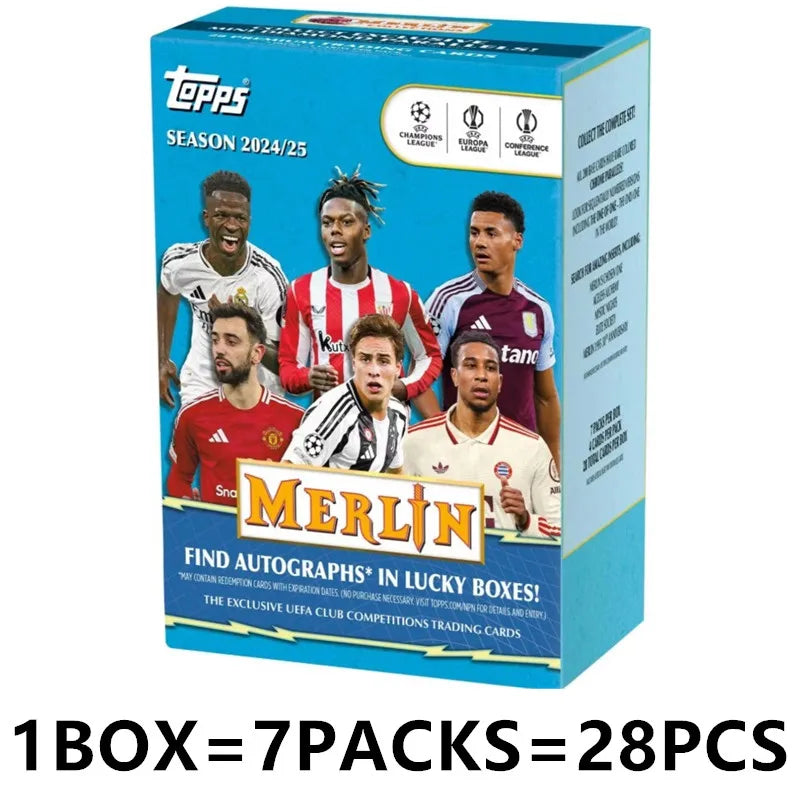 New 2024-25 Genuine Topps Merlin UEFA Club Competitions Merlin UCC Football Card Star Card Collectible Cards Toy Holiday Gift