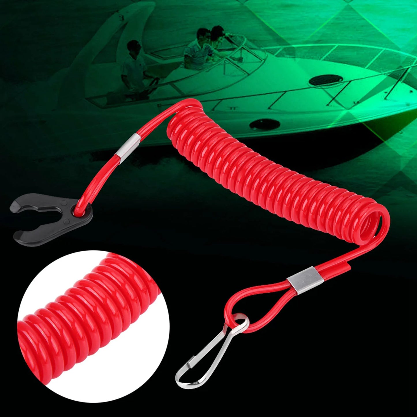 Boat Engine Kill Stop Switch Emergency Stop Switch Safety Lanyard Rope Universal For Motorboat And Outboard Motors