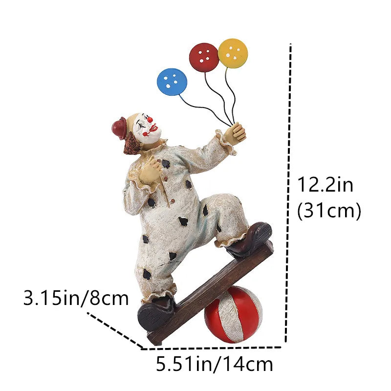 Decorative Sculptures For Home Modern Resin Statues And Figurines Living Room Decoration Desktop Table Circus Clown Ornaments