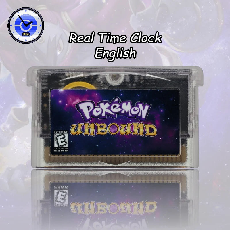 GBA 1M Flash RTC Pokemon Unbound V2.1.1 Video Game Cartridge with Battery High Quality USA Version for GBA/NDS