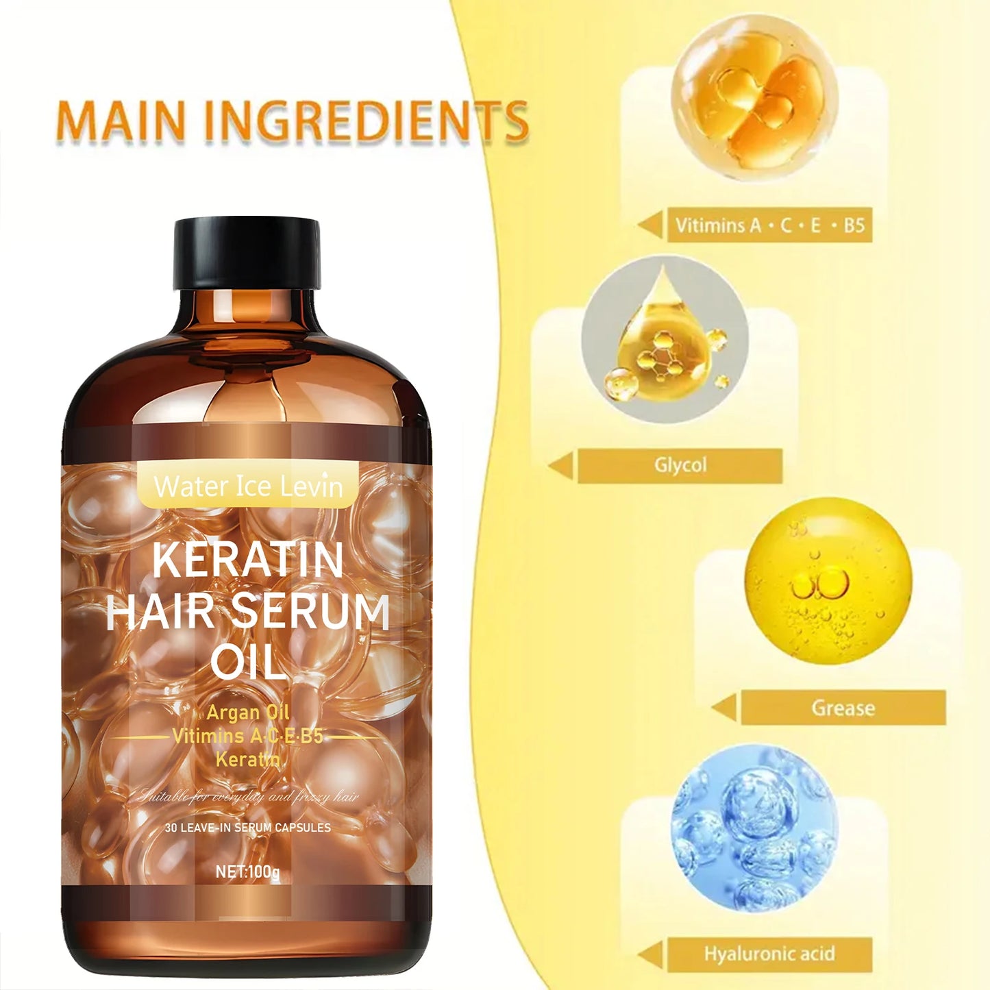 Hair Care Essential Oil, Repairs Hair Roots, Fills Cuticles and Pores, Deeply Nourishes and Locks in Moisture, Moisturizes Dry Hair