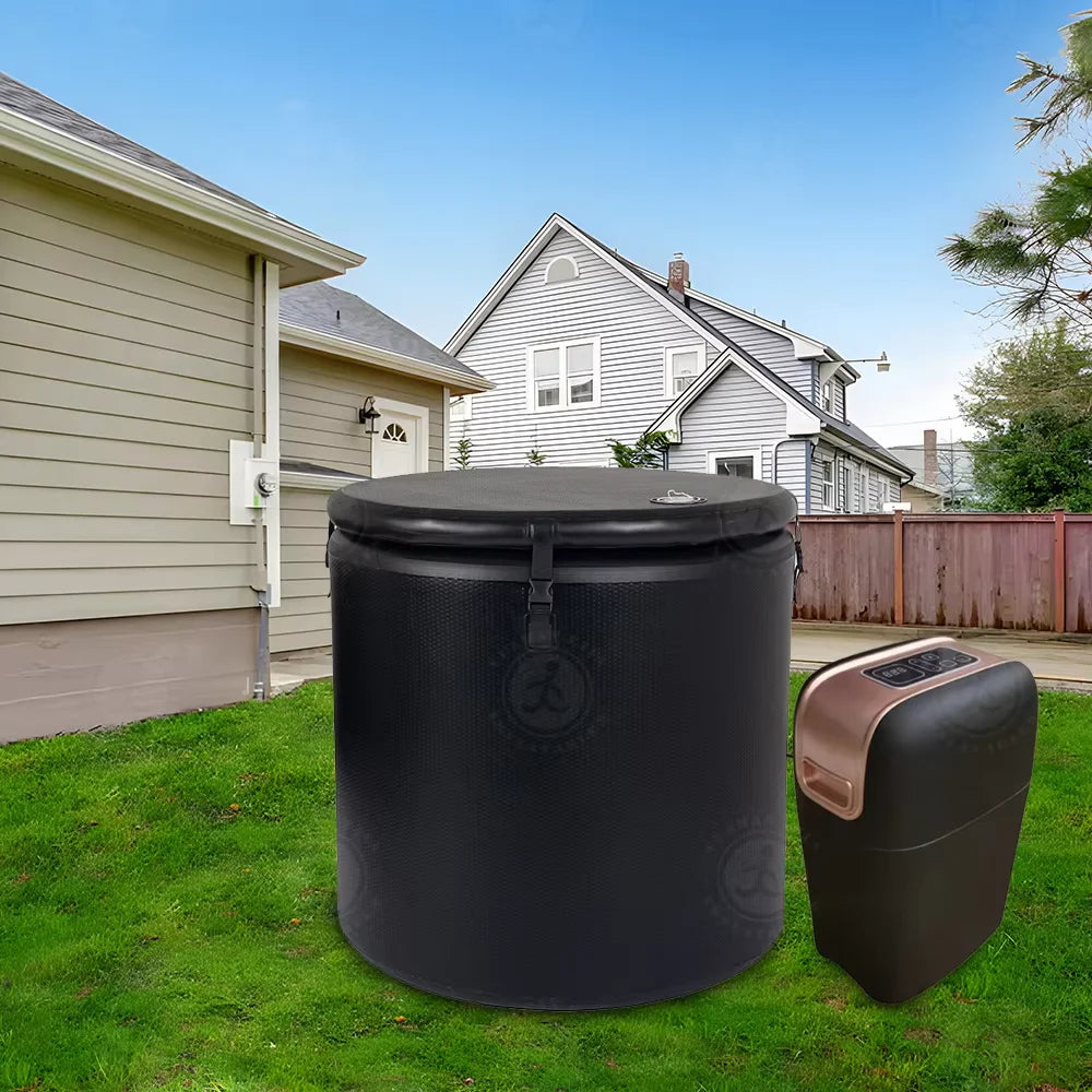 Portable Spa 1 Person Hot Tub Spa inflatable Jacuzzi Tub & Cold Plunge Tub Inflatable Ice Bath Tub for Athletes Home Outdoor