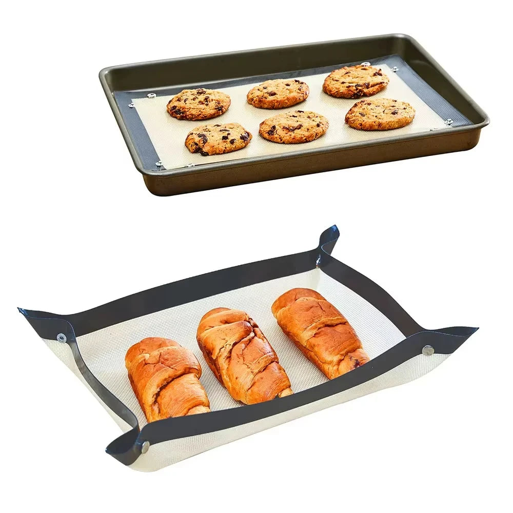 Baking Mat Silicone Leakproof Cookie Tray Non-stick Baking Basket Heat Resistant Oven Liner Home Kitchen Tools Baking Mat