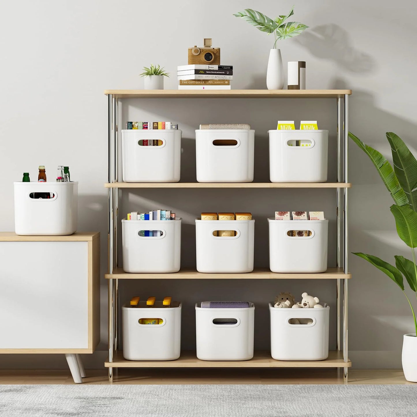 Household Miscellaneous Storage Box,Desktop Cosmetic Organizer,Multi-functional Storage Basket, Wardrobe and Clothes Storage Box