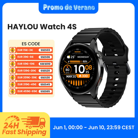 HAYLOU Watch 4S GPS Smartwatch 1.43” HD AMOLED Display 5 Satellite GPS Positioning 120+ Workout Modes Sport Fitness Smart Watch