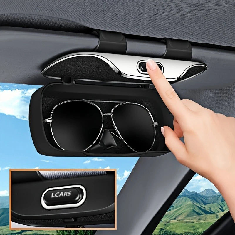 Lcars Car Sun Visor Glasses Case, Universal Glasses Holder Storage Box for Driver and Passenger in Car, Sun Visor Accessories