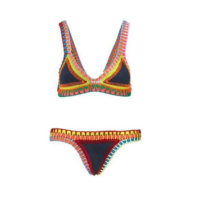 Sexy Bikinis Summer Women Swimsuit Hand Crocheted Bikini Set Swimwear Beach Bathing Suit Biquini Female Monokini