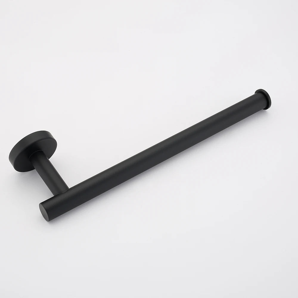 Bathroom Accessories Hardware Set Kit Towel Bar Wall Mount Matt Black Toilet Paper Holder Hand Robe Hook Hanger Stainless Steel