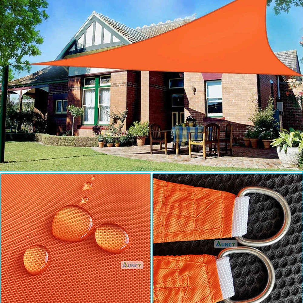 5x5x5/2x2x2M Waterproof Sun Shelter Triangle Sunshade Protection Outdoor Canopy Garden Patio Pool Shade Sail Awning Shade Cloth