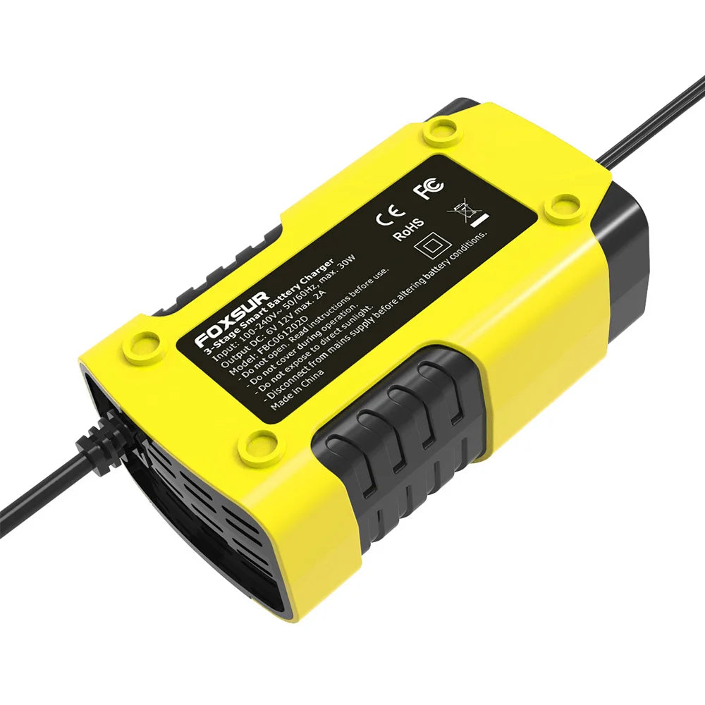 6V 12V 2A Car Battery Charger EU Plug Tester Automatic Smart Digital LCD Display Power Pulse Repair Tools Motorcycle Accessories