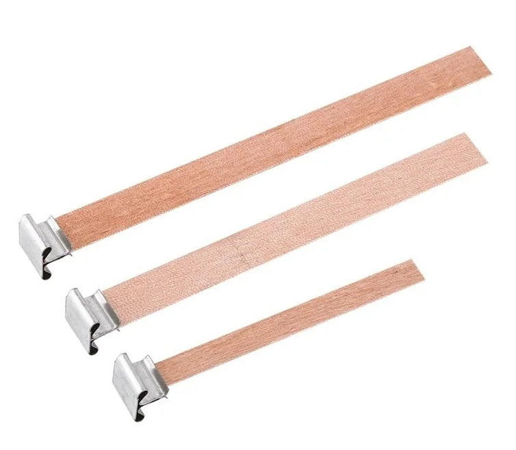 30pcs Wooden Candle Wicks Candle Making Set Wicks with Clip Base  Naturally Smokeless Wood Core for DIY Candle Jar Making Tools
