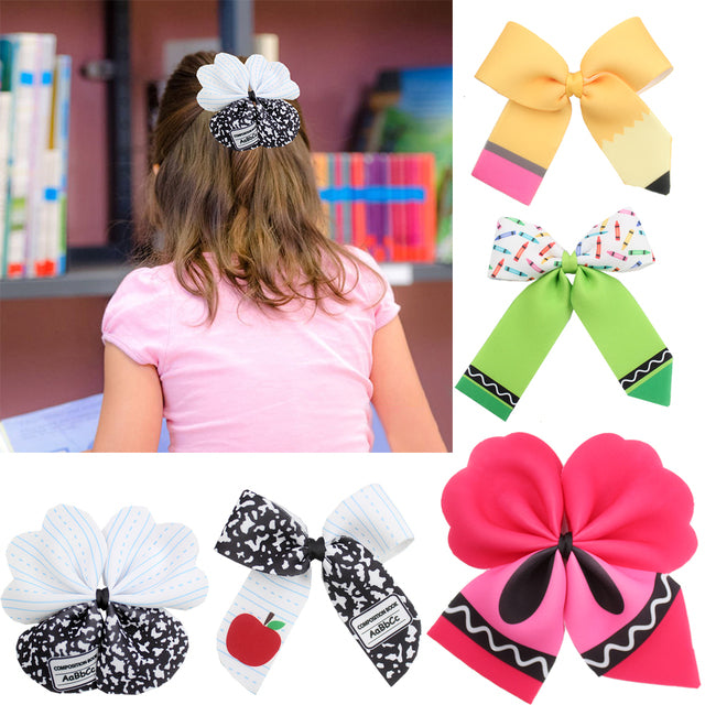 Lazo Infantil de Diseño con Diseño de Lápiz - Accesorio Escolar para Niñas - Colección 2026